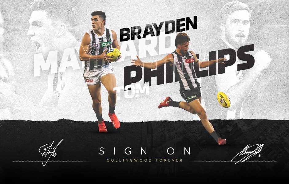 WEB PHILLIPS BRUZ RE-SIGN.png Maynard and Phillips add two seasons to their current terms at Collingwood - Collingwood Magpies